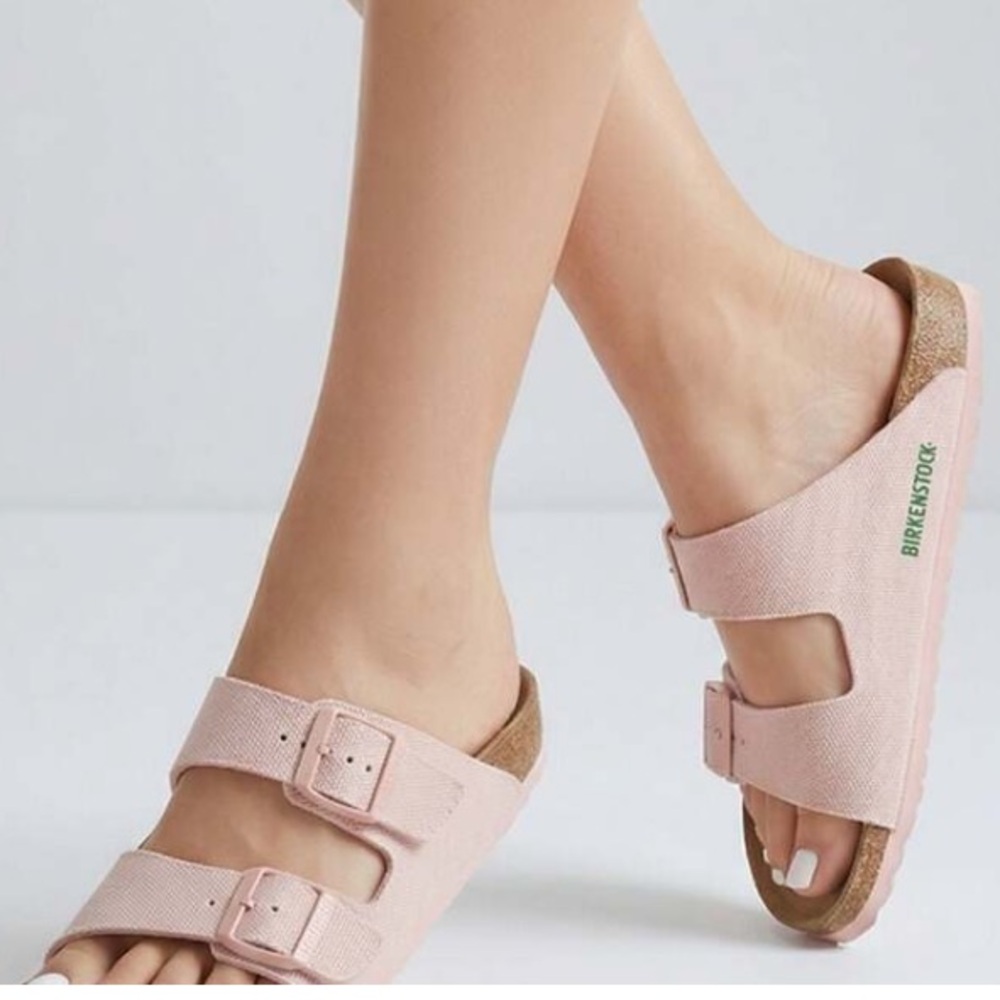 Birkenstock Pink Two-Strap Arizona Sandals